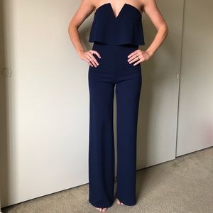 POWER OF LOVE NAVY BLUE STRAPLESS JUMPSUIT
